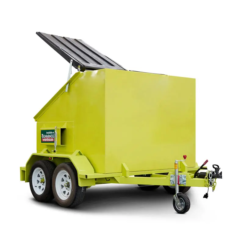 2023 nuova fabbrica Skip Wheel Bin Trailer produttore di rimorchi Utility in alluminio in vendita