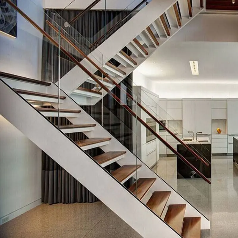 Escaleras rectas de hierro de diseño simple para interiores a precio de fábrica