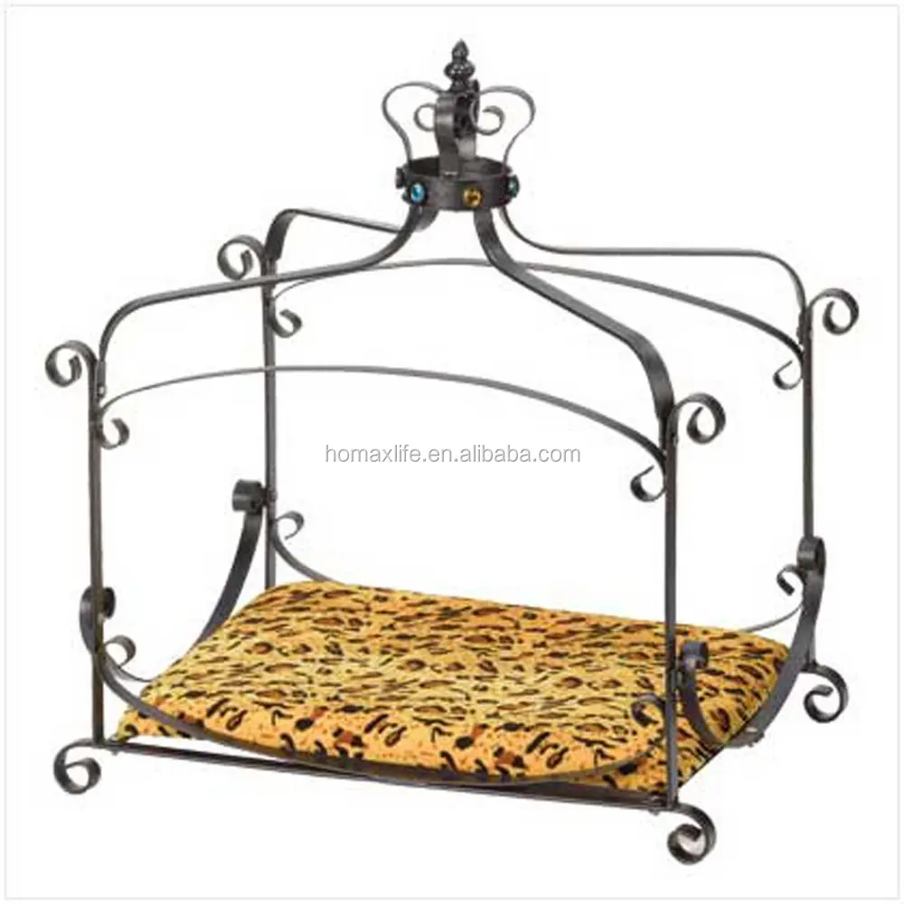 hot sell customized newest design wrought iron canopy pet bed luxury comfortable cat dog bed