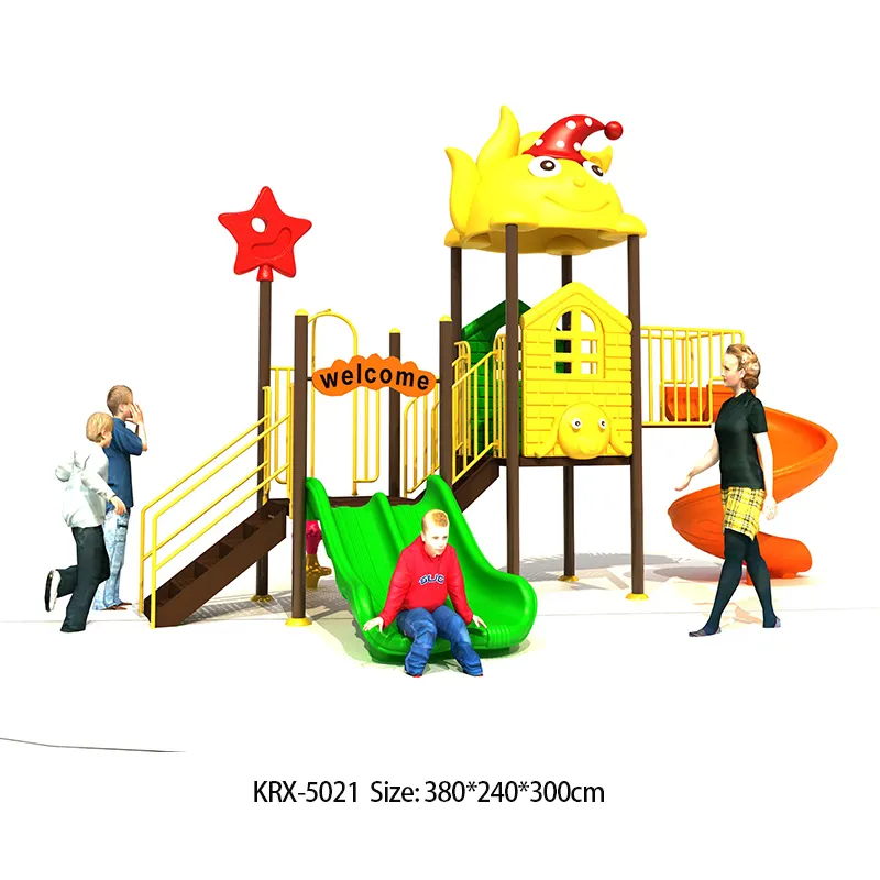 Factory price wholesale Amusement Park Attractive play toy garden play games plastic slide outdoor children playground equipment