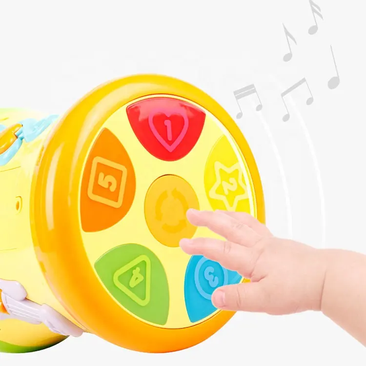 Divertido Educación de plástico de instrumentos musicales niños B/O dinámica mano tambor de juguete