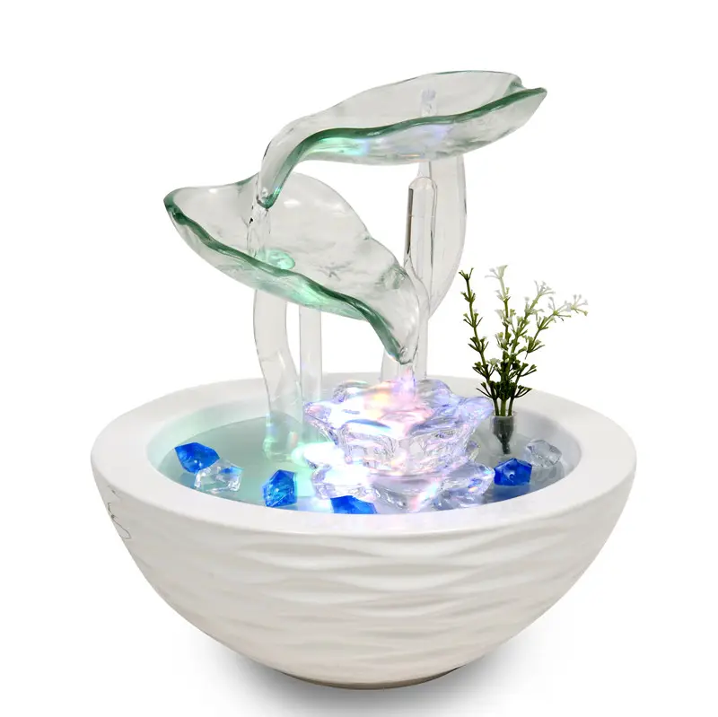 Fuente de agua de fibra de vidrio y cerámica, para mesa de oficina