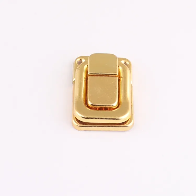 Fechadura de caixa de presente de metal pequena dourada para caixa de joias de madeira