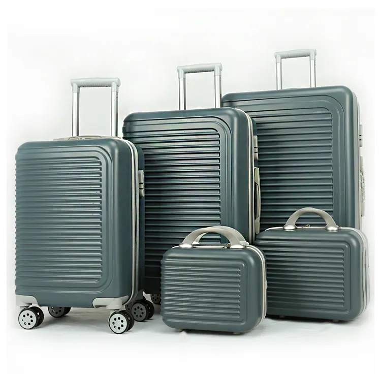 A buon mercato leggero 5 pz set di plastica grigia per il bagaglio a mano ruote 3 pz bagaglio a mano