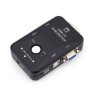 2 порта USB VGA KVM переключатель коробка без кабелей для компьютера ПК МОНИТОР клавиатура мышь
