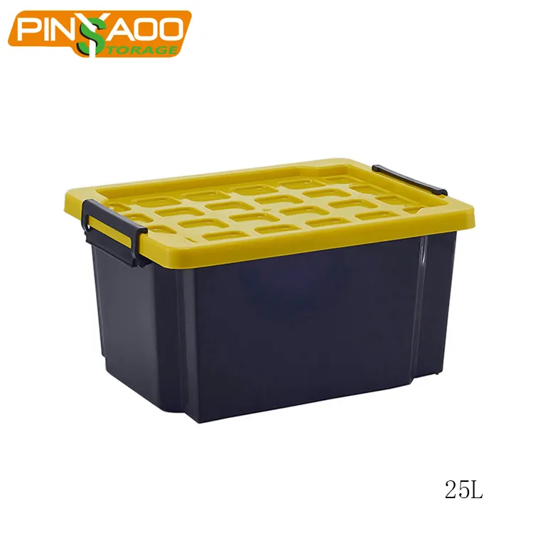 Profesional ampliamente Uso de caja de almacenamiento de plástico bañeras con tapas 25L
