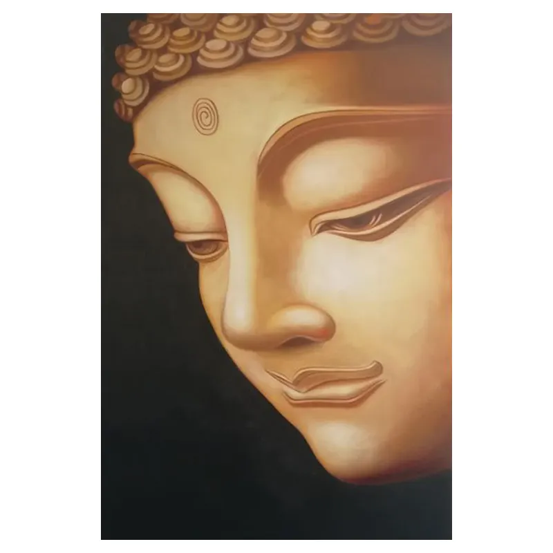 Originale 3D Indian Acrilico Testa di Buddha Wall Art Pittura