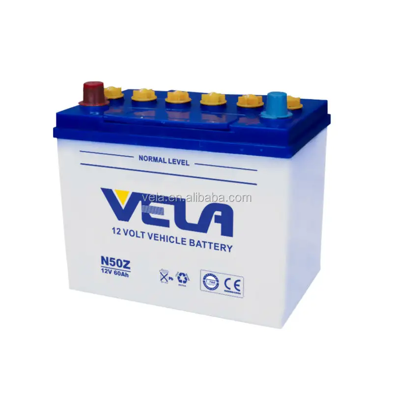 Vela bateria de carro seco, bateria de carro n50z 55d26r 12v60ah jis