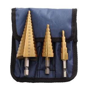 3 个 4-12/20/32毫米六角柄大钛 HSS 步锥钻头孔刀套凹槽边步钻 - Product Image 3