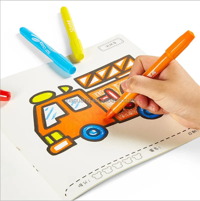 Libro para colorear con dibujos animados para niños, impresión personalizada al por mayor, con crayones