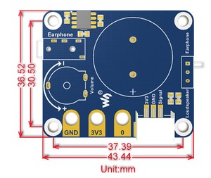 Altoparlante Waveshare per Micro: modulo di espansione dell'altoparlante del lettore musicale bit utilizzato per lo sviluppo di Arduino Chip hi-fi NS8002 - Product Image 5