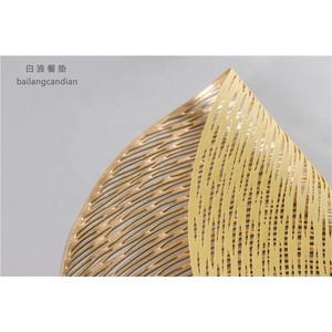 中国新款定制防滑隔热地垫软乙烯基银编织餐台餐垫PVC塑料杯垫 - Product Image 4