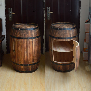 Yeni 225L şarap ve bira kilitli saklama dolabı châchateau dekoratif katı ahşap varil çevre dostu yuvarlak Metal kutu 3L kapasiteli - Product Image 1