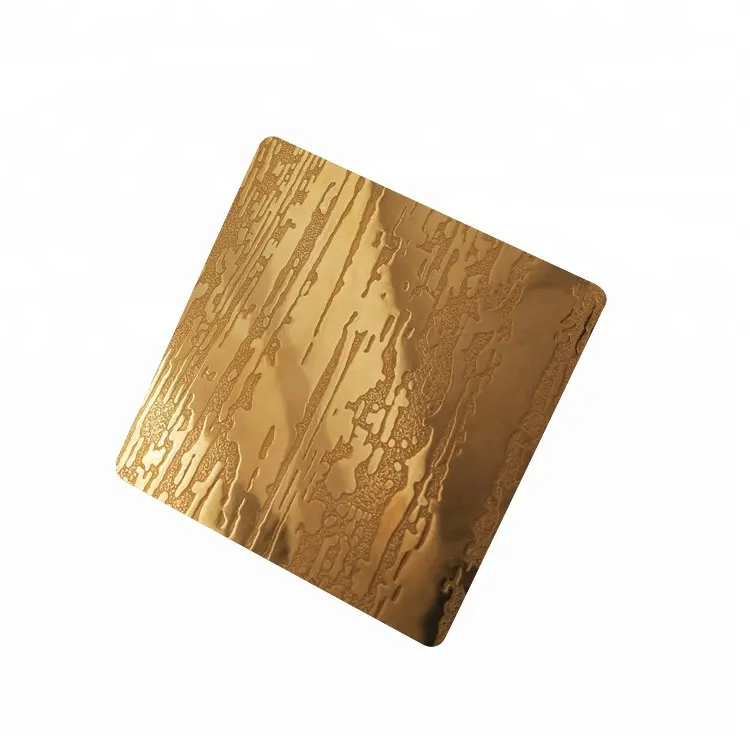 Bobina lamiera oro 430 J3 grado produttore ASTM acqua decorativa piastra in acciaio inox ondulazione acqua metallo 300 serie 2B