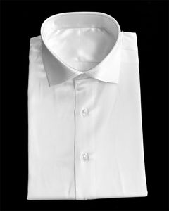 Özelleştirilmiş beyaz ipek uzun kollu erkek resmi gömlek, rahat uzun kollu erkek Slim Fit gömlek