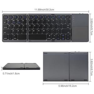 ポータブル折りたたみ式Bluetoothsキーボード充電式タッチパッド付きBT 3.0折りたたみ式キーボードUSB Cタブレット用Windows IOSカスタマイズ - Product Image 5