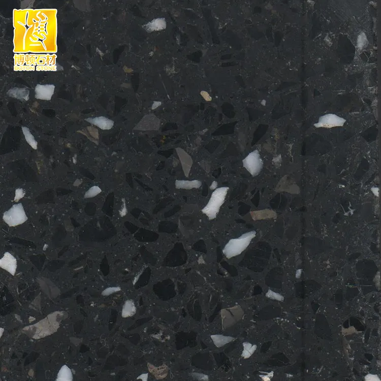 Produttori cinesi Galaxy nero terrazzo pavimento di piastrelle di 60*60cm lucido piastrelle di marmo