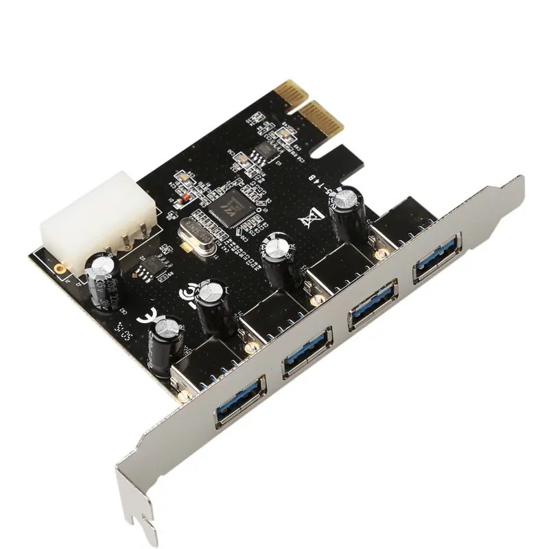 Diewu VL805 PCI express x1 إلى 4 منافذ USB3.0 4 دبوس السلطة بطاقة التوسع