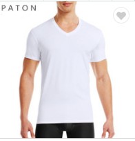 Homme Col en V Blanc