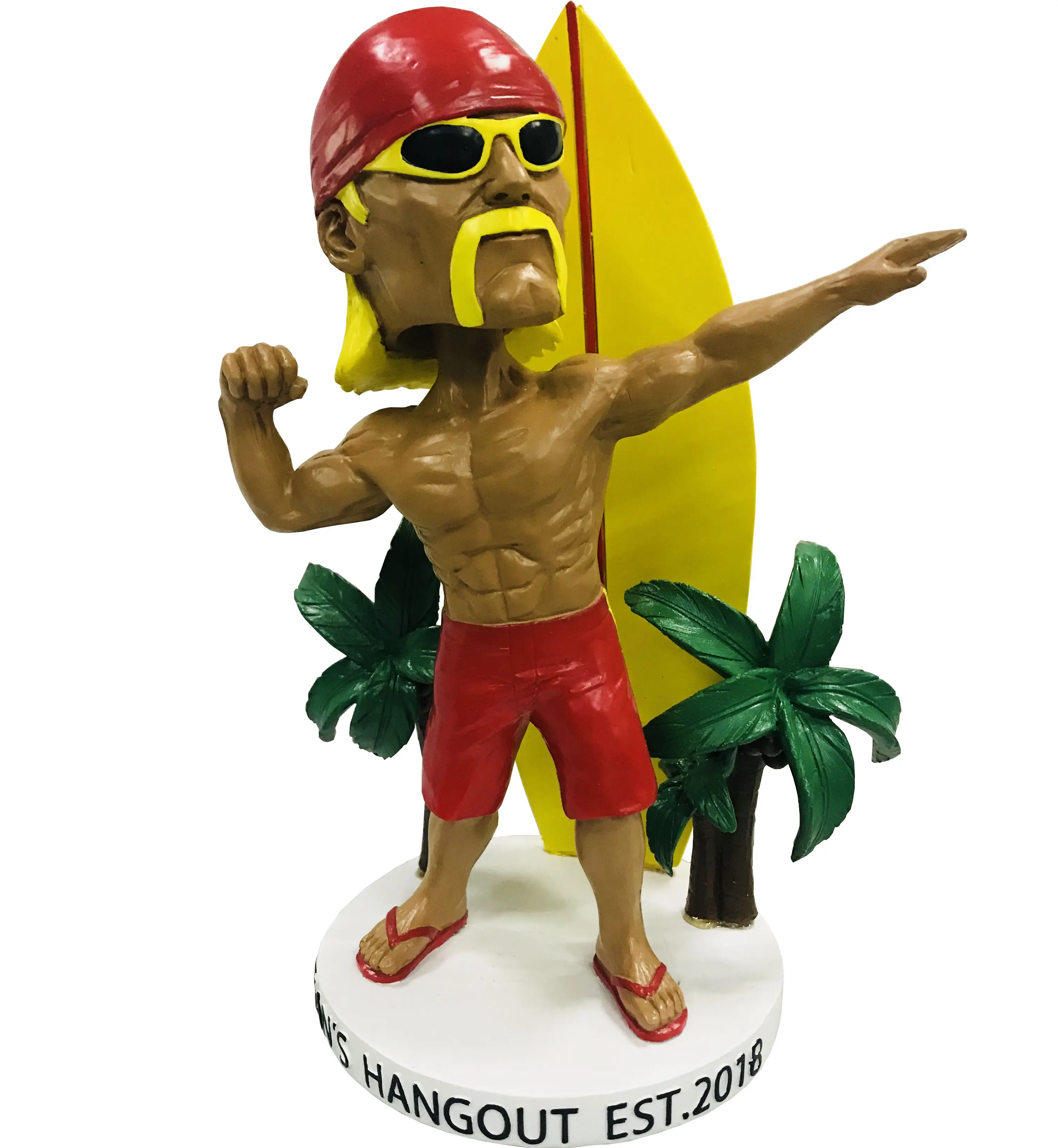 Горячая Распродажа, красивая краска, качественные фигурки гавайской тропической формы на заказ, WWE hulk hogan bobble head, куклы для серфинга