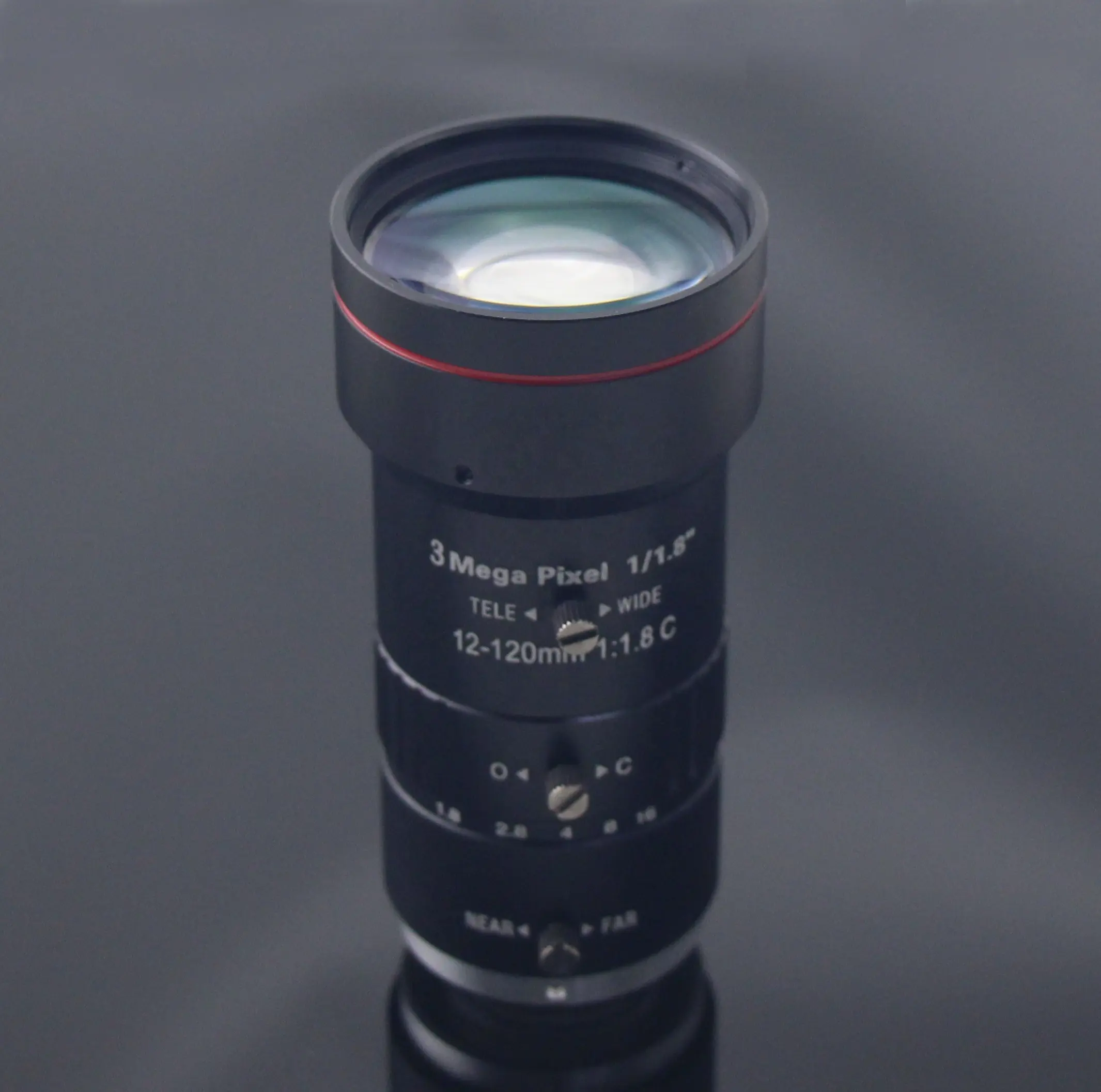 1/1.8" C Mount 10X Zoom Manual Iris Lens 12-120mm