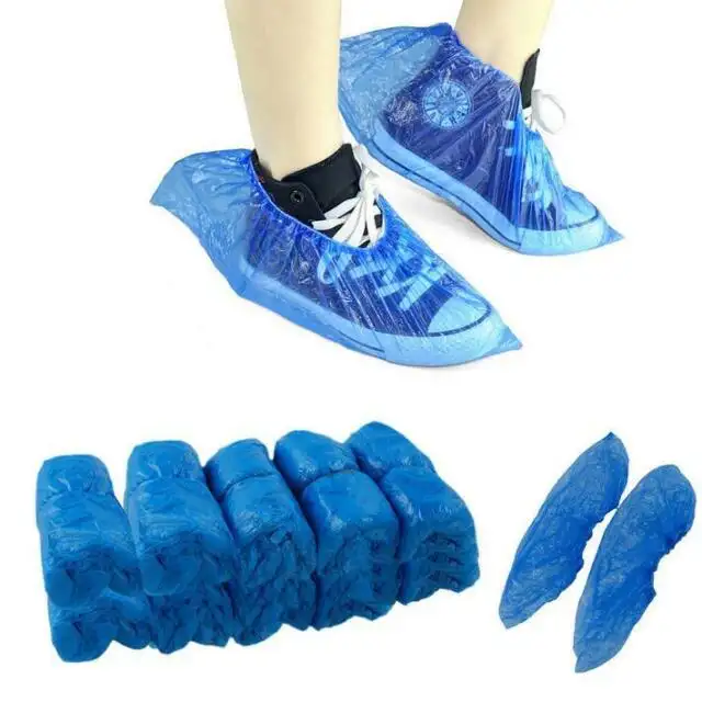 Machine Made Cycling Disposable Shoe Cover CPE PE PP Plastic Material
