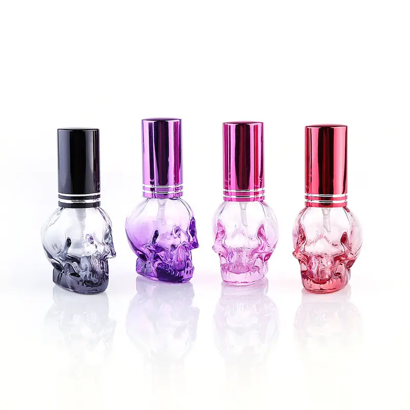 8ml Skull Design Colorful Glass Spray Perfume Empty Bottle