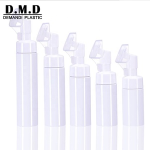 Kişiselleştirilmiş logo 100 ml 150 ml 120ml 200 ml 4oz plastik boş pembe şeffaf sabun köpük pompalı şişe silikon fırça ile