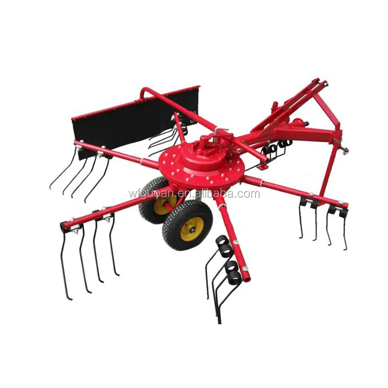 Rastrillo rotativo de heno para tractor, máquina rotativa de heno con ruedas de alta calidad