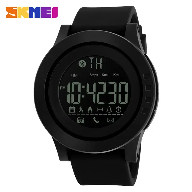 SKMEI 1255 moda akıllı saat erkekler için marka pedometre kalori uzaktan kamera 50M su geçirmez spor saatler