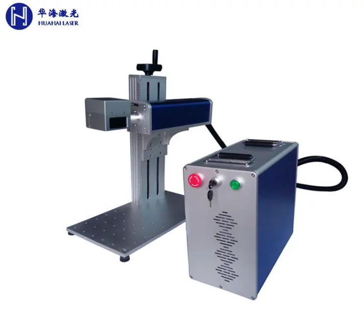Huahai Nuovo laser macchina di marcatura shanghai etichetta in metallo portatile sistema di marcatura laser a fibra IPG e raycus gioielli in acciaio inossidabile