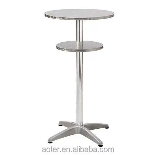 Table à double pont ronde en aluminium et acier inoxydable, meuble de Bar, Design moderne, nouveau produit