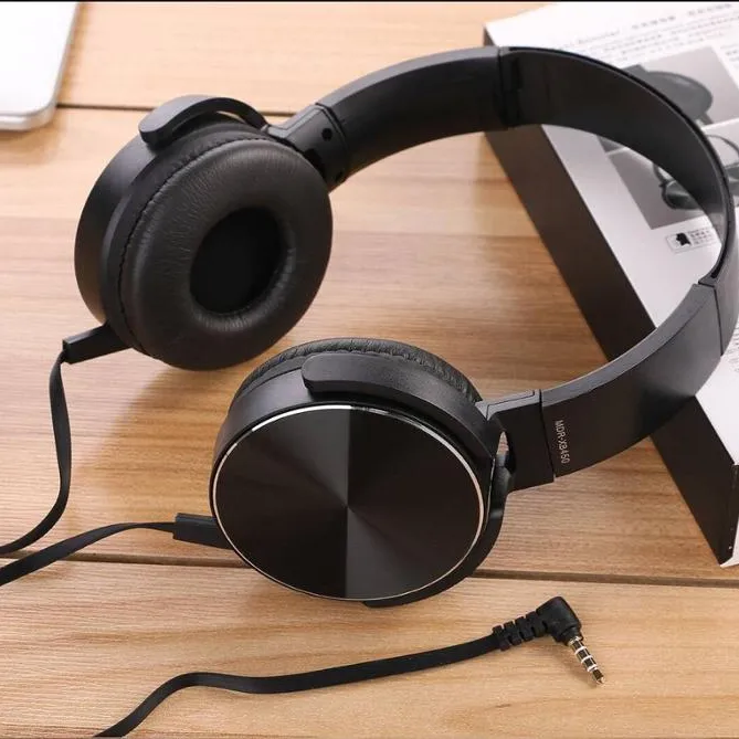 T-450 Logam, Earphone Bass Headset Stereo Suara Headphone Olahraga dengan Mikrofon