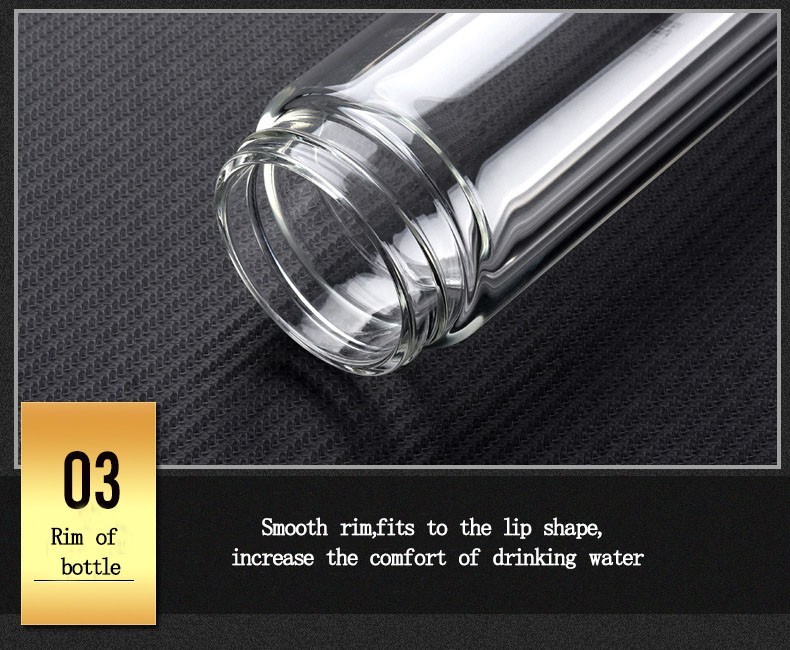 support custom 10OZ Double layer glass water bottle borosilicate glasses with tea influser