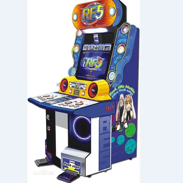 Whosale Rock fever 5 RF 5 Máquina de juegos de video musical a la venta | Ganar dinero en el centro comercial máquina de juegos que funciona con monedas a la venta