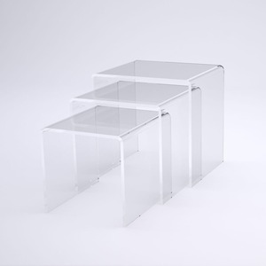 Acrylic <strong>Nest</strong> of 3 <strong>Tables</strong>, Perspex Bedside/Coffee/<strong>End</strong> <strong>Tables</strong>