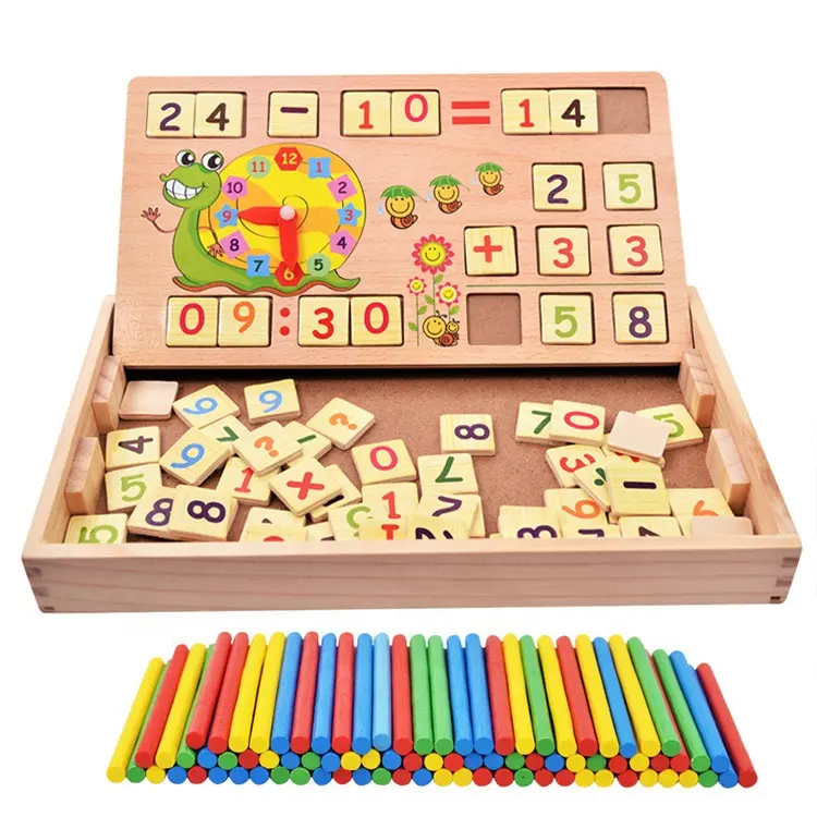 Lehre Multi-Funktion Montessori Material Digitale Computing Box pädagogisches holz math spielzeug