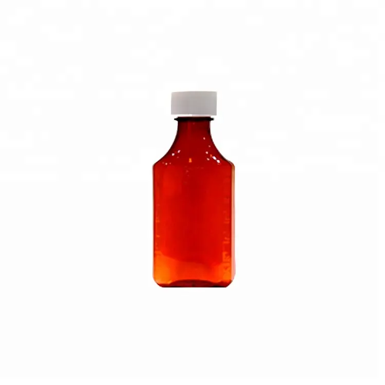 4oz RX Chai PET hổ phách container ho Syrup chai y học Lỏng bằng miệng chai nhựa cho viên nang