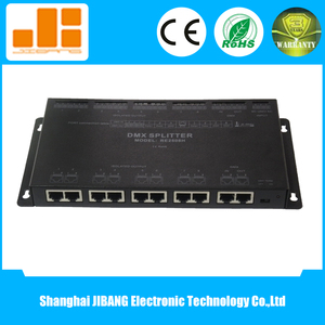 JIBANG 8CH DMX Extender AC100-240V Eingang <span class=keywords><strong>LED</strong></span> Beleuchtung DMX512 Signal Splitter RE2508H
