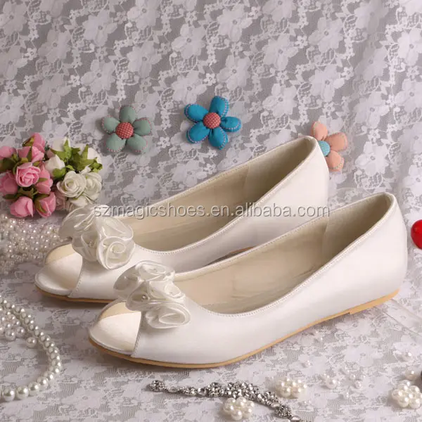 Bridal Flat Ivory Shoes for Girls 2017 Fashion Style