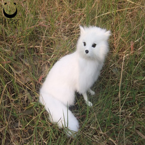 Realistic Artificial <strong>Foxes</strong> With Furs Animals Toys Home Decoration Christmas Ornaments Kids Gift - Product Image 5