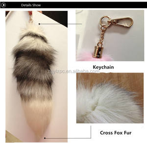 Porte-clés de fourrure <span class=keywords><strong>Fox</strong></span> / Porte-clés en <span class=keywords><strong>queue</strong></span> de renard / <span class=keywords><strong>queue</strong></span> en fourrure en fourrure - Product Image 3
