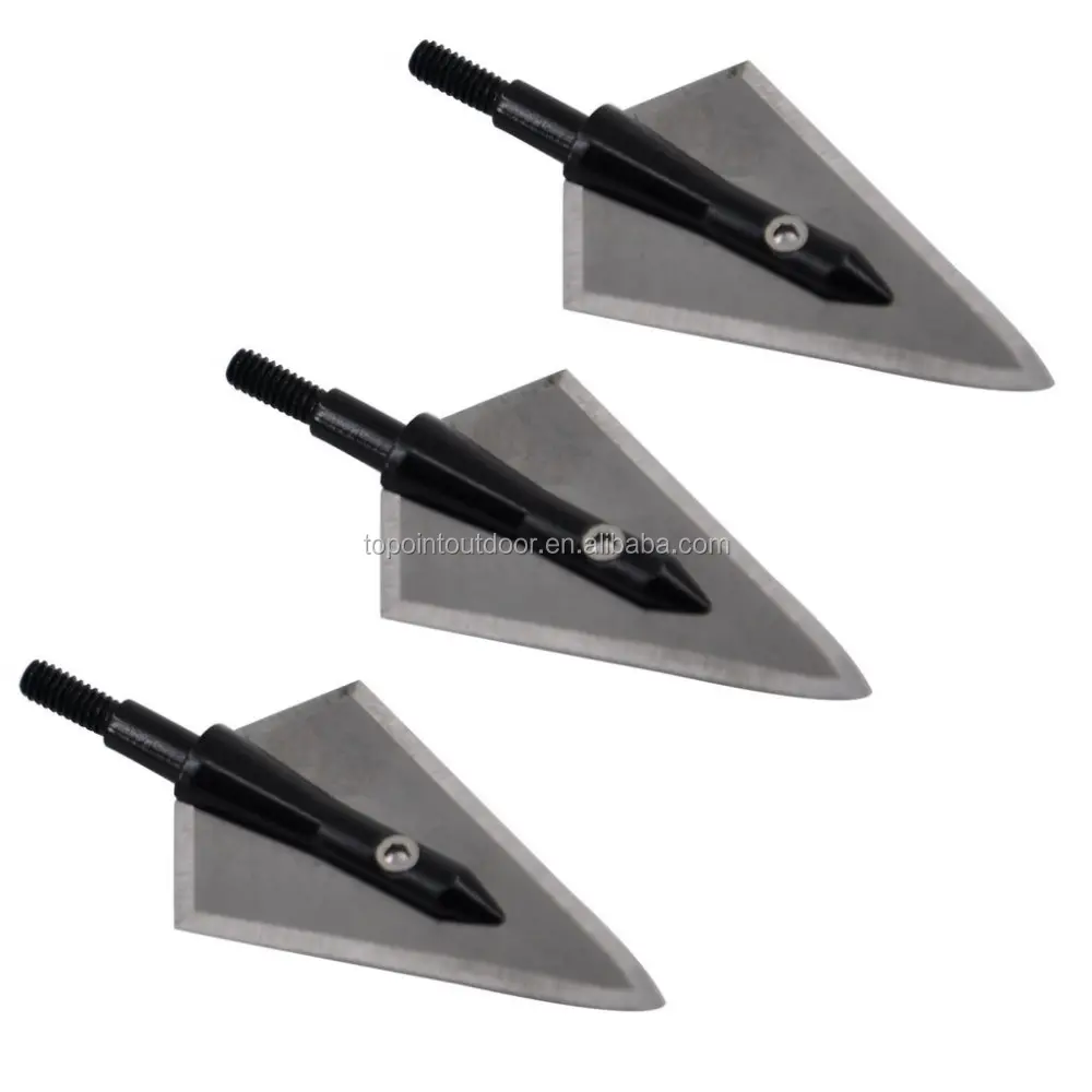 Topoint Archery Broadhead, 2 cuchillas fijas, puntas de flecha de 125gr para tiro con arco, caza y ballestas OEM/ODM