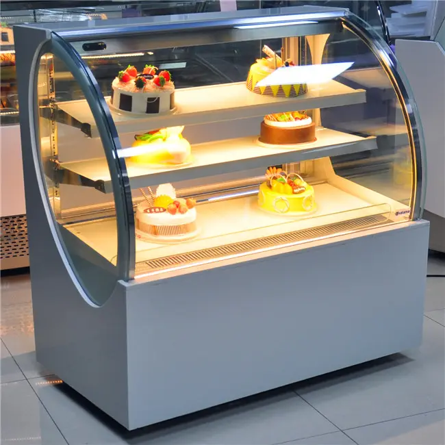 Custom printing luxury refrigerated cake display cabinets for wholesale business