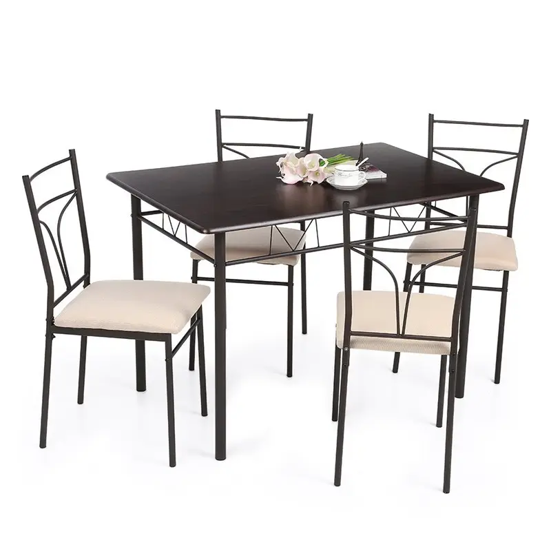Mobiliário doméstico moderno, conjunto de mesa de jantar/mesa de jantar e cadeira livre amostra clássica 4 lugares