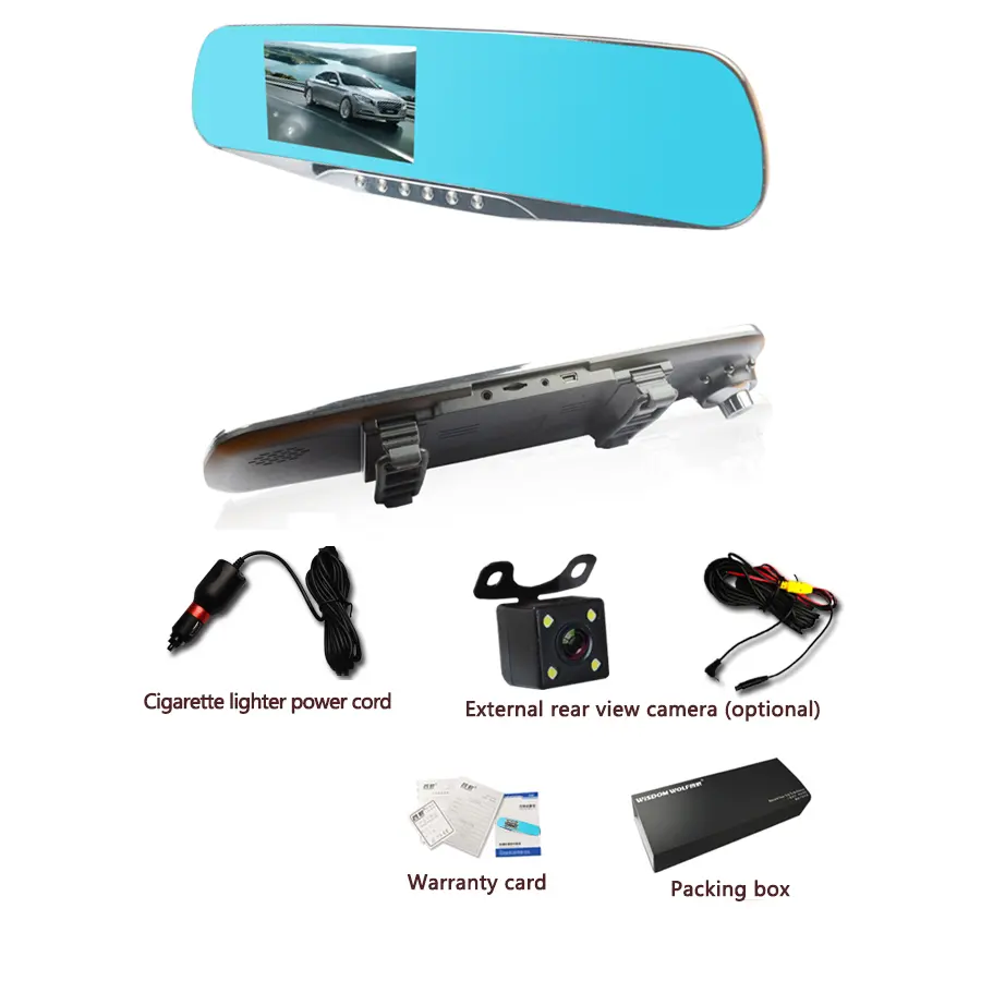 Car Auto Dimming Rearview Mirror Rearview Mirror Vehicle Traveling Data Recorder Dash DVR Car Recorder Camera