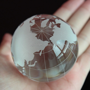 Custom Clear Glass Crystal World <strong>Earth</strong> Globe Ball for Home Decoration - Product Image 2