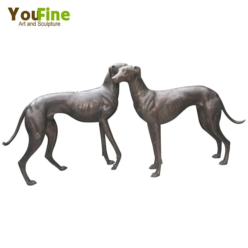 גודל חיים ברונזה פסל גרייהאונד כלב למכירה