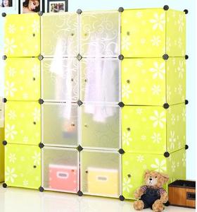 Pp plastik malzeme dolabı ile yeşil renk renkli çocuklar ile 16 küp Garderobe gardırop - Product Image 2
