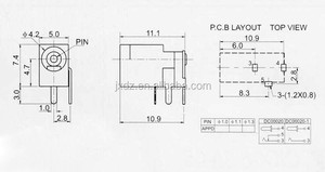 <strong>DC</strong>-002 <strong>DC</strong> Power Jack <strong>Socket</strong> Connector DC002 3.5*1.3mm <strong>DC</strong> <strong>Socket</strong> 3.5-1.3MM 3pin <strong>PCB</strong> Mount - Product Image 3